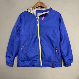 Firefly Girl's Hooded Winter Snowboard Ski Jacket, Blue with Yellow Zipper‎